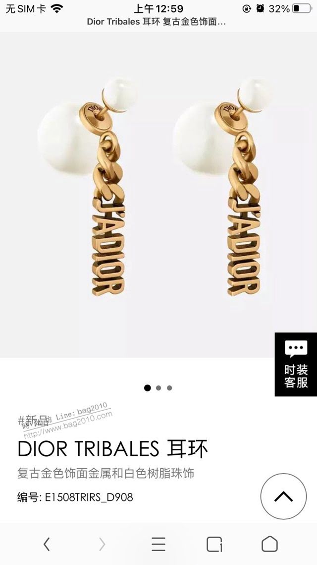 Dior飾品 2021新款DIOR迪奧字母耳釘耳環  zgd1396